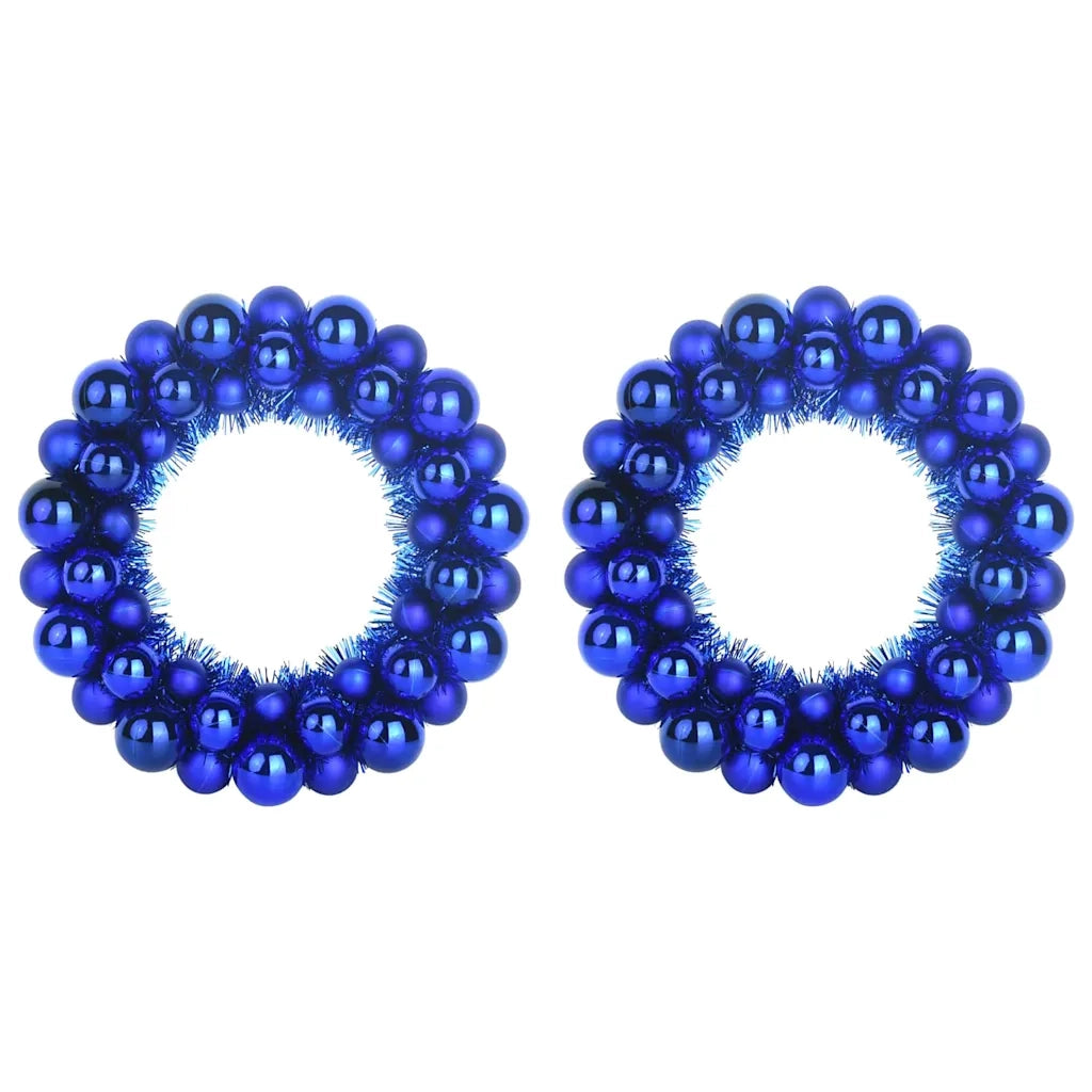 Corone di Palline di Natale 2 pz Blu 33 x 33 x 7 cm CFW7784042
