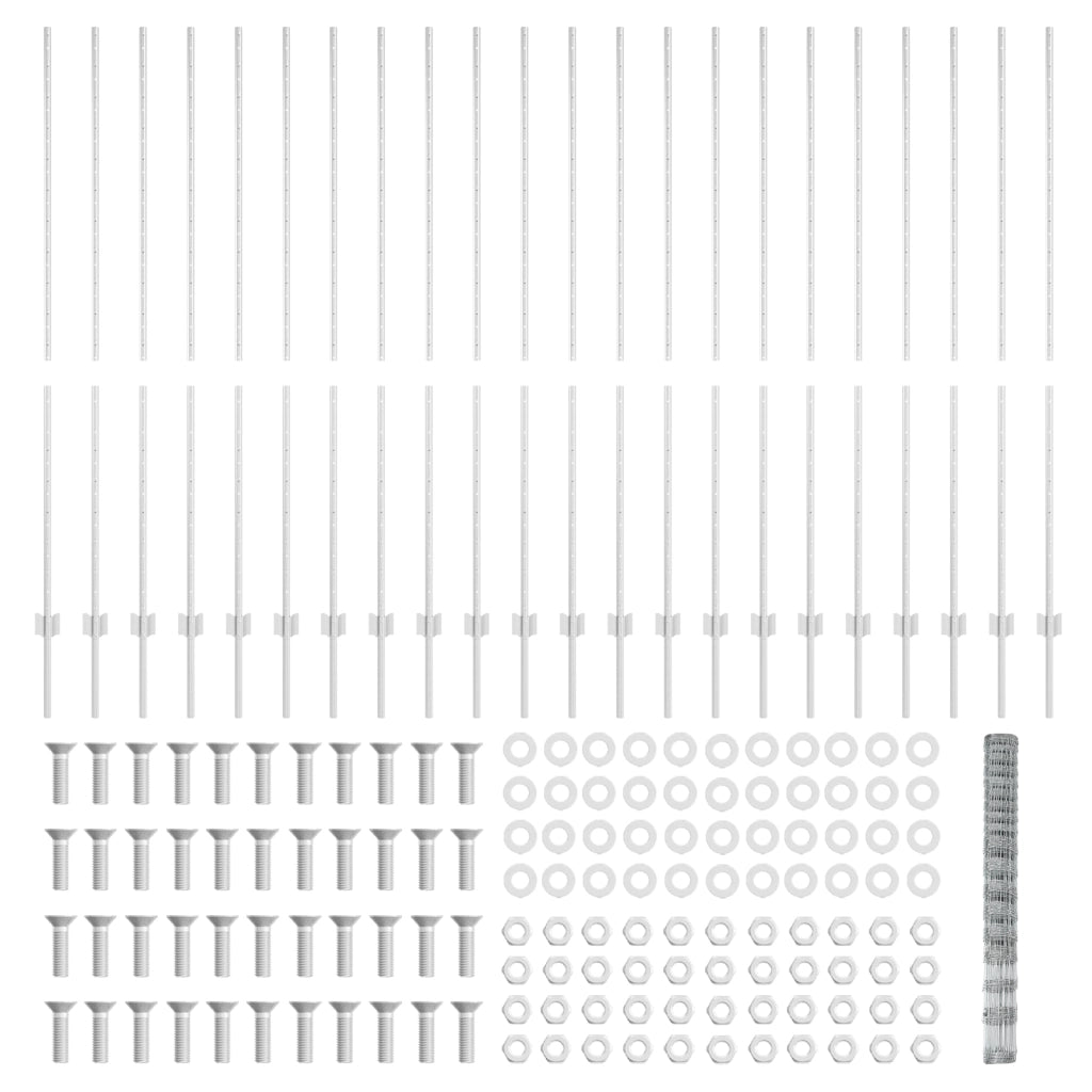 Pali di Recinzione  22 pcs U-Channel 150 cm Acciaio Zincato