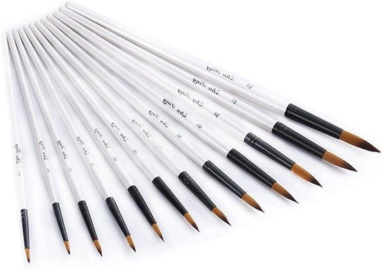 Pensieri artistici - Set di pennelli da 12 pezzi per dipingere con acquerello e olio