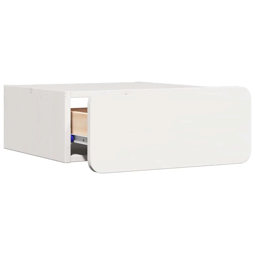 Comodino 2 pcs Bianco 39 x 34 x 16,5 cm Legno di pino massello 873502