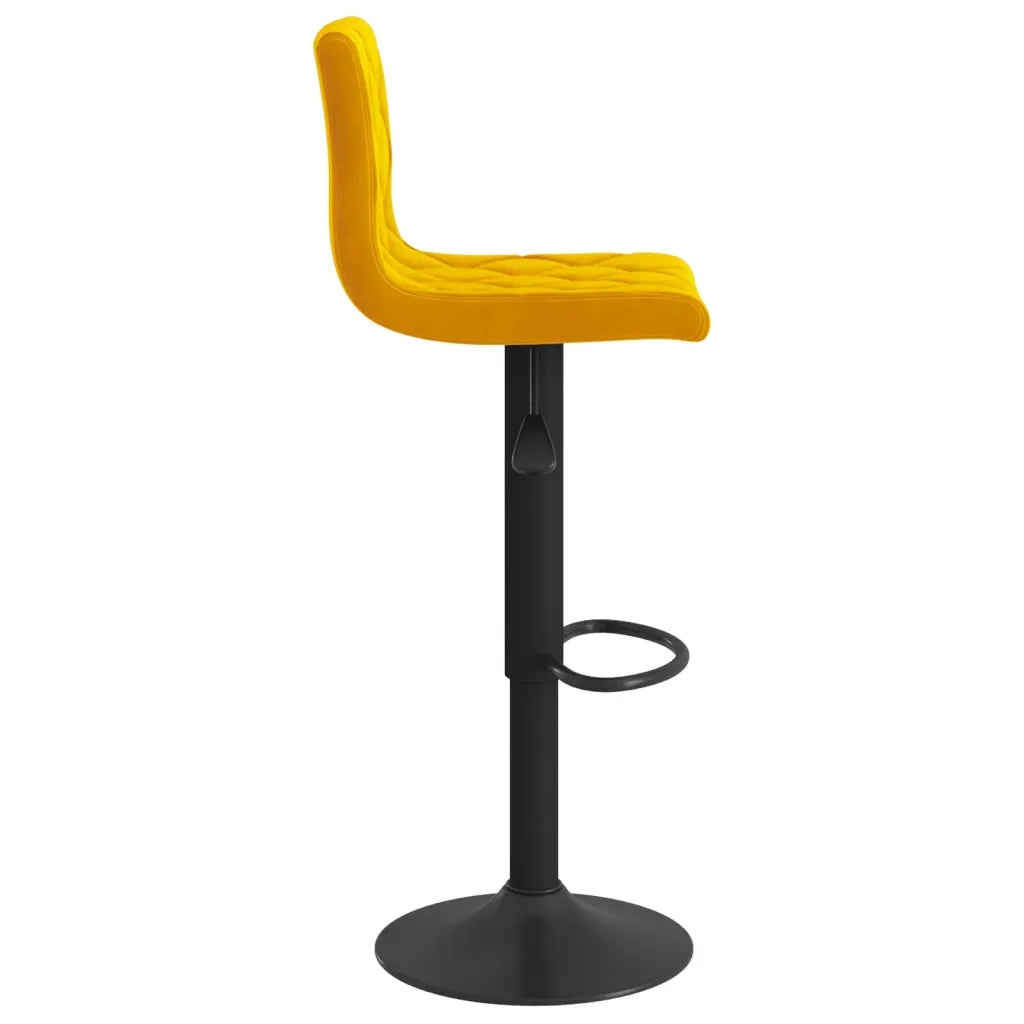Sgabelli da Bar 2 pz Giallo Senape in Velluto 333738