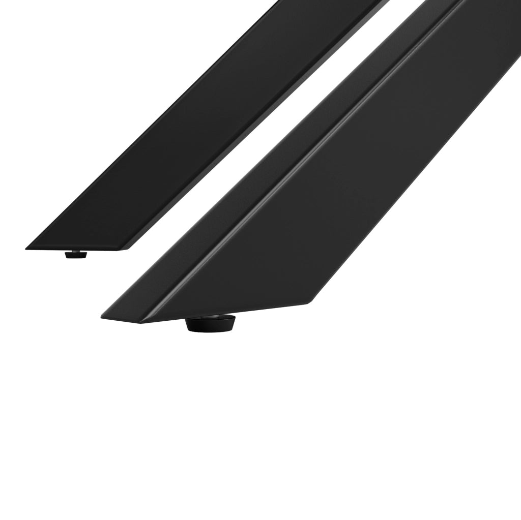 Tavolo da pranzo allungabile 120-160x80x76.5 cm; MDF effetto marmo; gambe in metallo nere