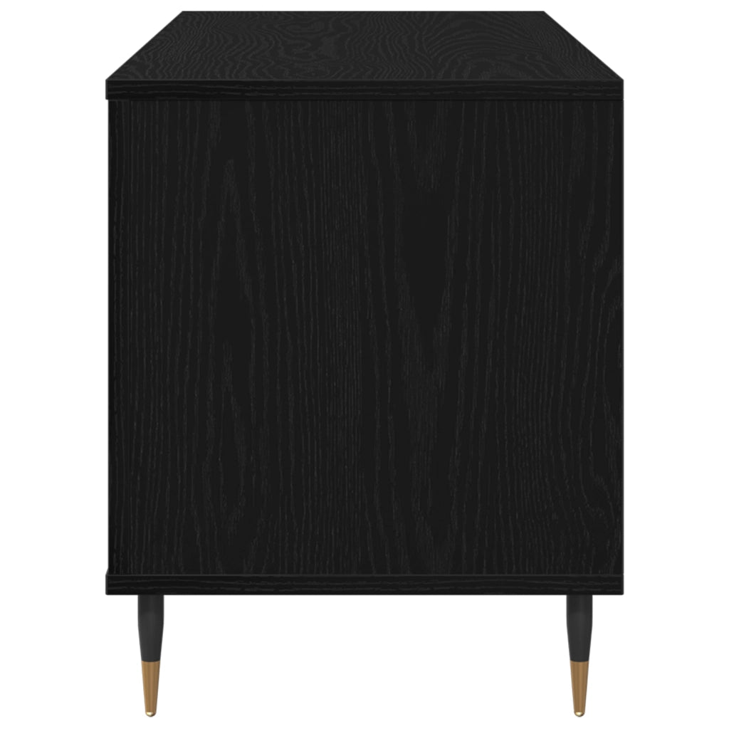 Armadio per dischi  Nero Rovere 100x38x48 cm Legno ingegnerizzato