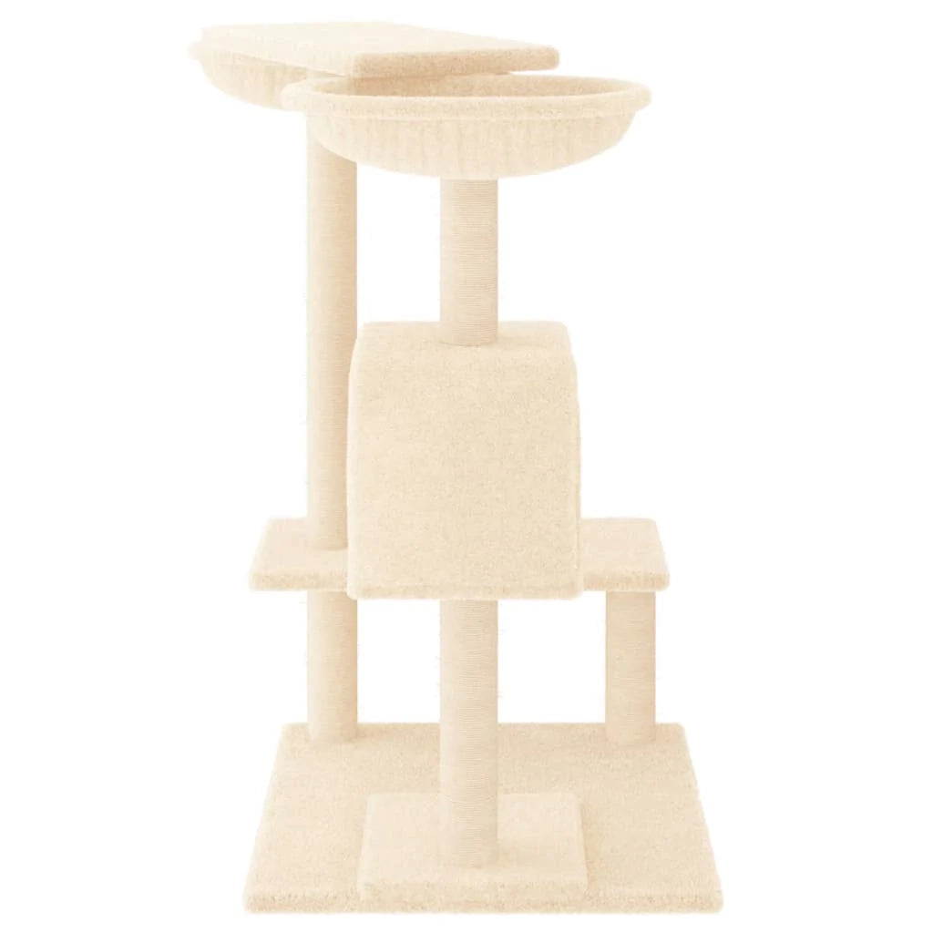 Tiragraffi per gatti torre per arrampicata giocattolo piattaforma per arrampicata con tiragraffi 82 cm crema 02_0022448