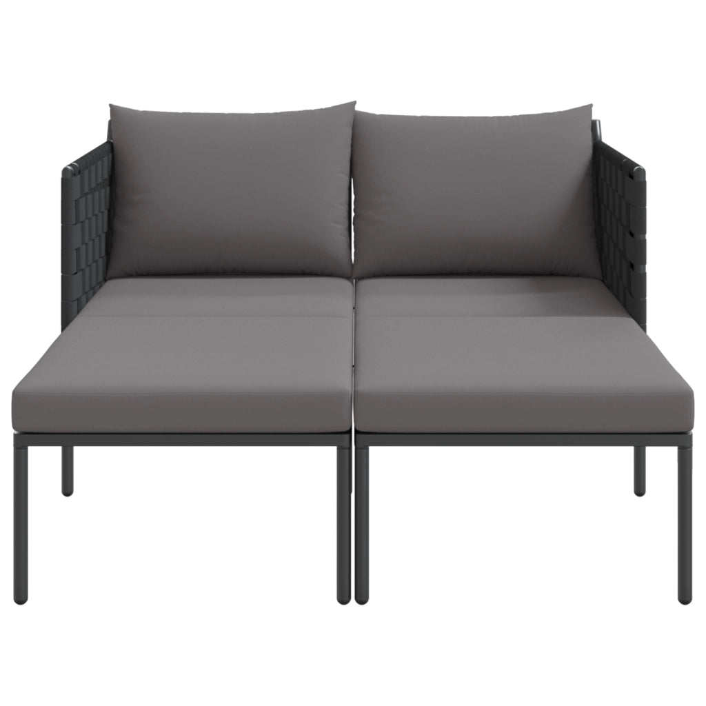 Lettino prendisole con cuscini per 2 persone Anthracite 115x153x69,5 cm Acciaio