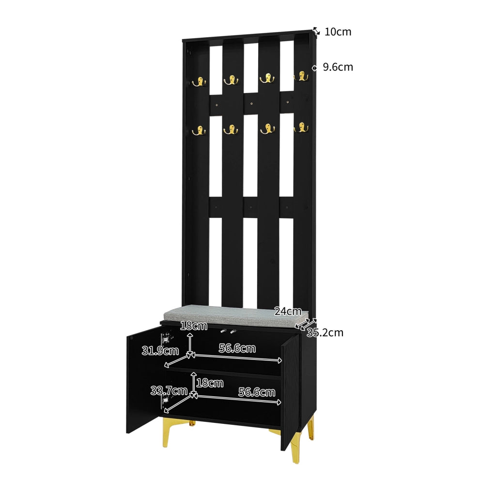 Set armadio con panca porta scarpe e cuscino, frontale con ganci [VECCHIO CODICE ARTICOLO: WF32579234W]
