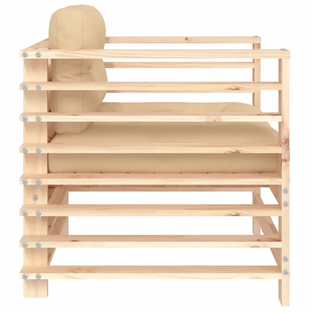 Sedia da patio-Sedie da Giardino con Cuscini 2 pz Legno Massello di Pino 992508