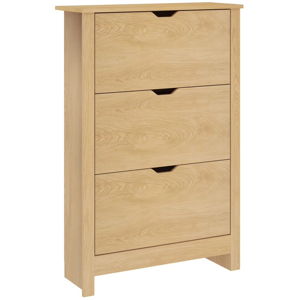 Scarpiera con Cassetti e Ripiani ¨C zephmum ¨C Naturale 72x26x112 cm