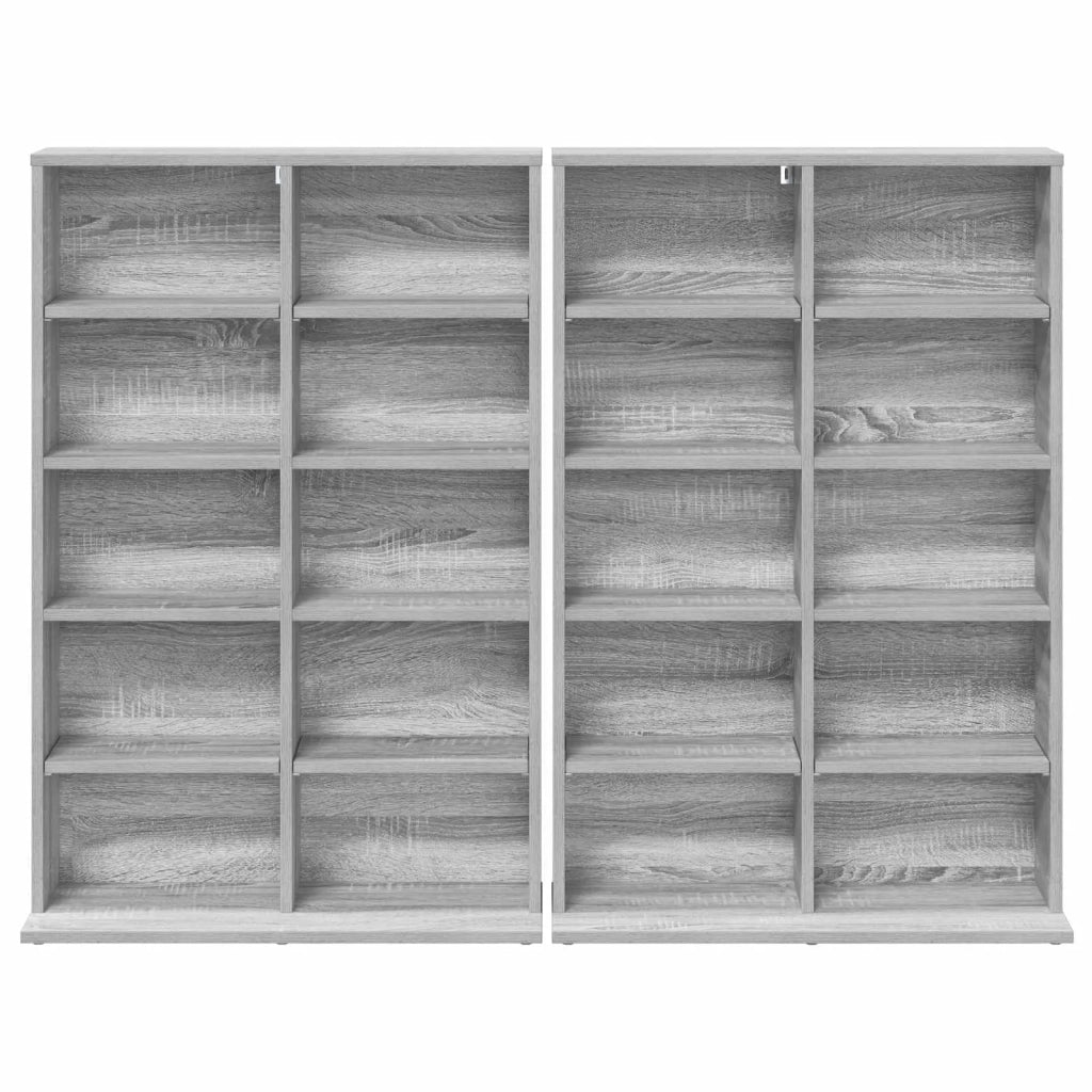 Mobile per CD 2 pz Sonoma grigio 65 x 23,5 x 97,5 cm 8012685