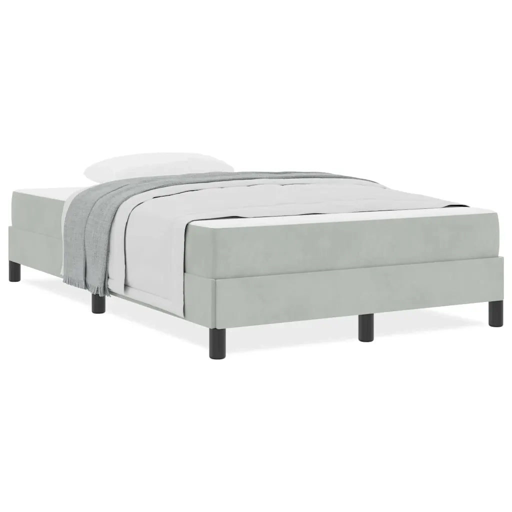 vidaXL Letto box spring con materasso Grigio chiaro 120 x 200 cm