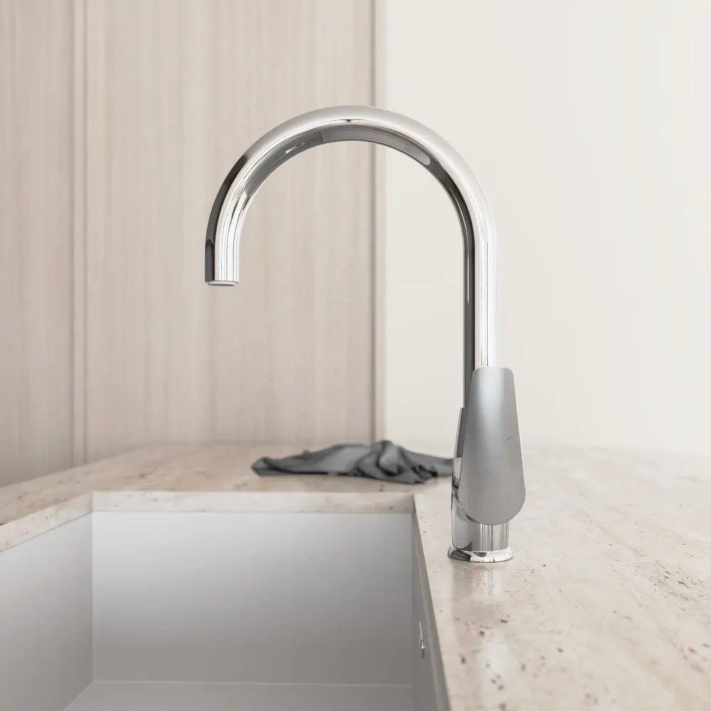 Miscelatore lavello cucina girevole in zinco cromato | Rosmarino