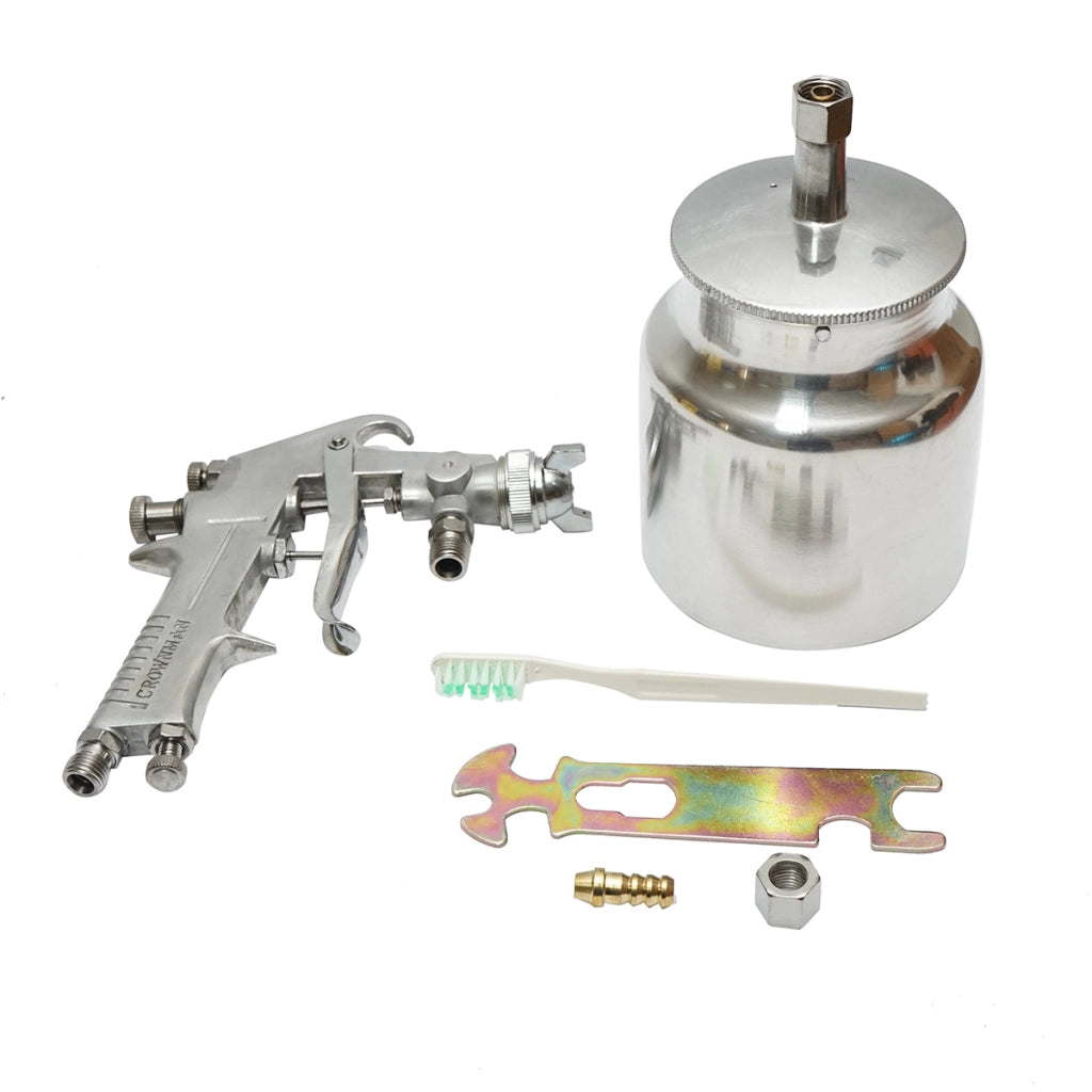 Pistola per verniciatura ad aria compressa da 750 ml, consumo aria 3,5-8 CFM, ugello 1,5 mm, pressione max 5 bar Crownman