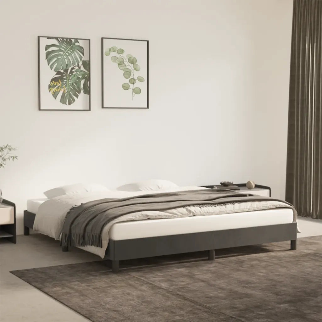 Giroletto senza Materasso-Struttura Letto Grigio Scuro 160x200 cm Velluto 792333