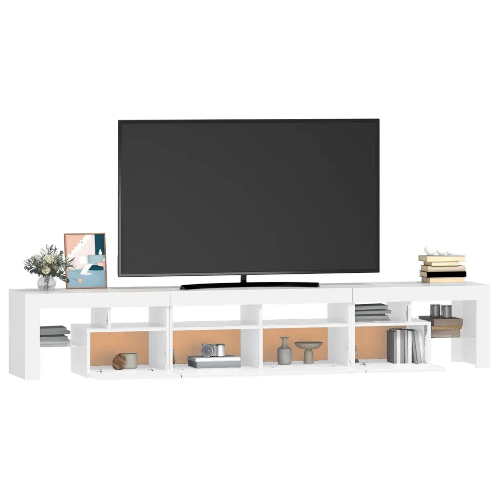 Mobile Porta TV con Luci LED Bianco 230x36,5x40 cm cod mxl 61738