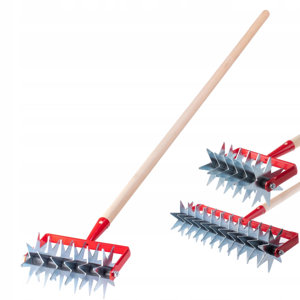 KADAX Coltivatore manuale per la lavorazione del terreno, arieggiatore da giardino, 145 cm, rotativo