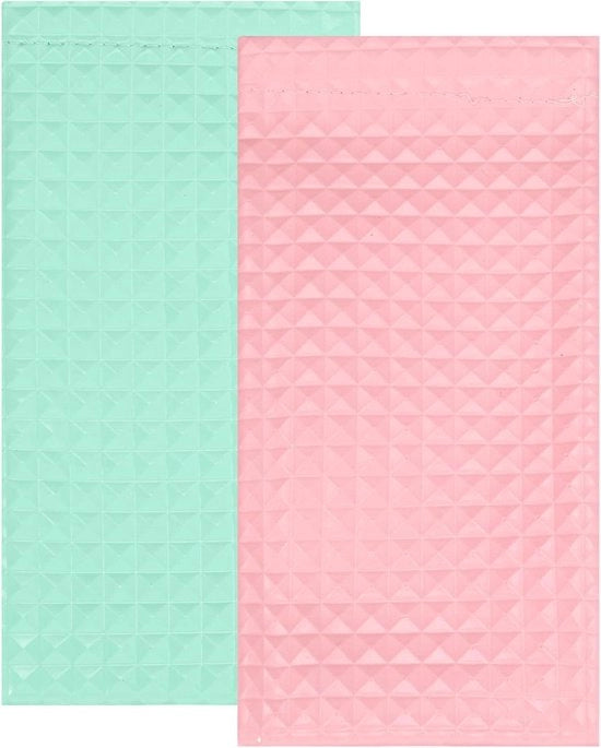 Cassetti per occhiali in PVC morbido, 2 pezzi, portatile, occhiali da viaggio, rosa/verde