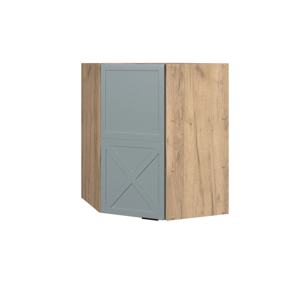 Vicco Mobile angolare da cucina Blu-grigio chiaro 57 cm