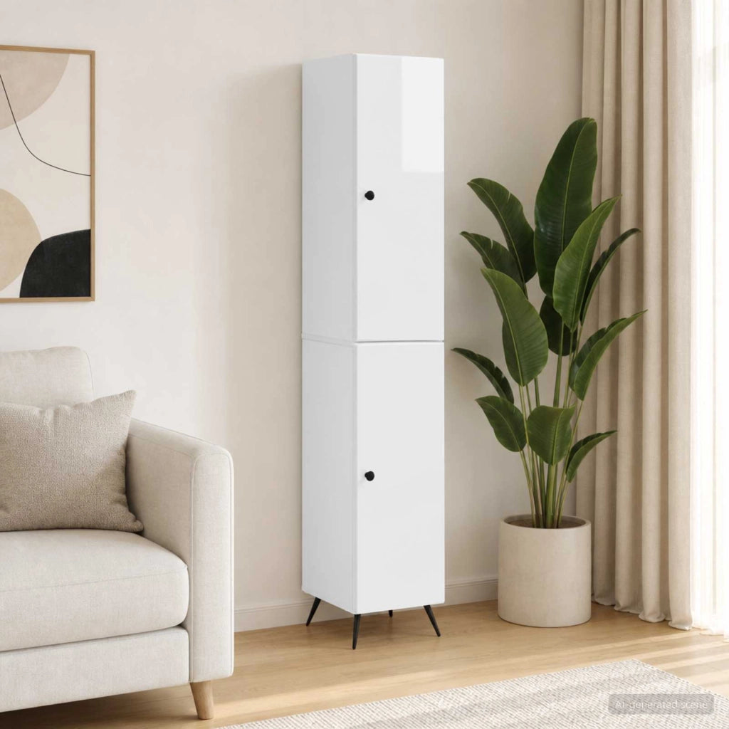 Set di armadi 2 pz Bianco Lucido Legno ingegnerizzato 3416875