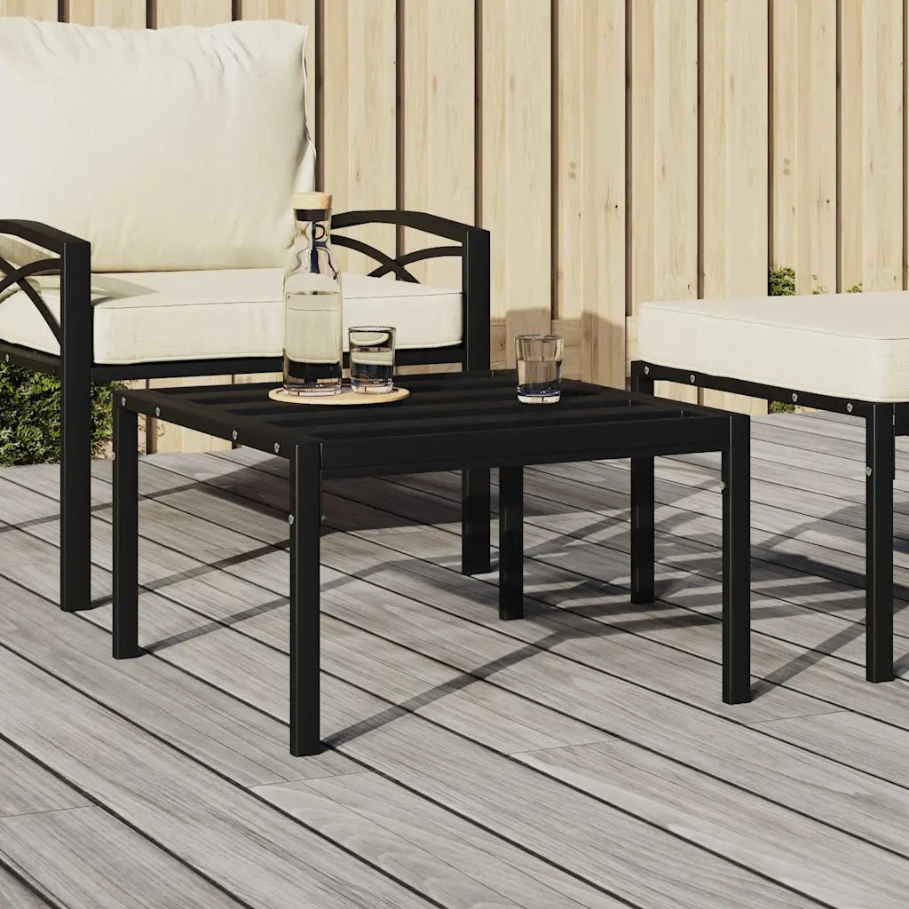 Tavolino da Giardino | Tavolino da esterno Nero 60x60x35 cm Acciaio