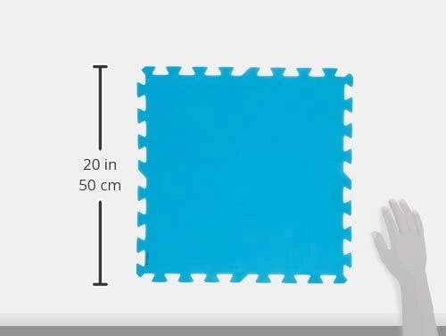 Bestway 58220 protezione per il fondo della piscina, colore blu,tappetino confezione da 9 pezzi di 50 x 50 cm