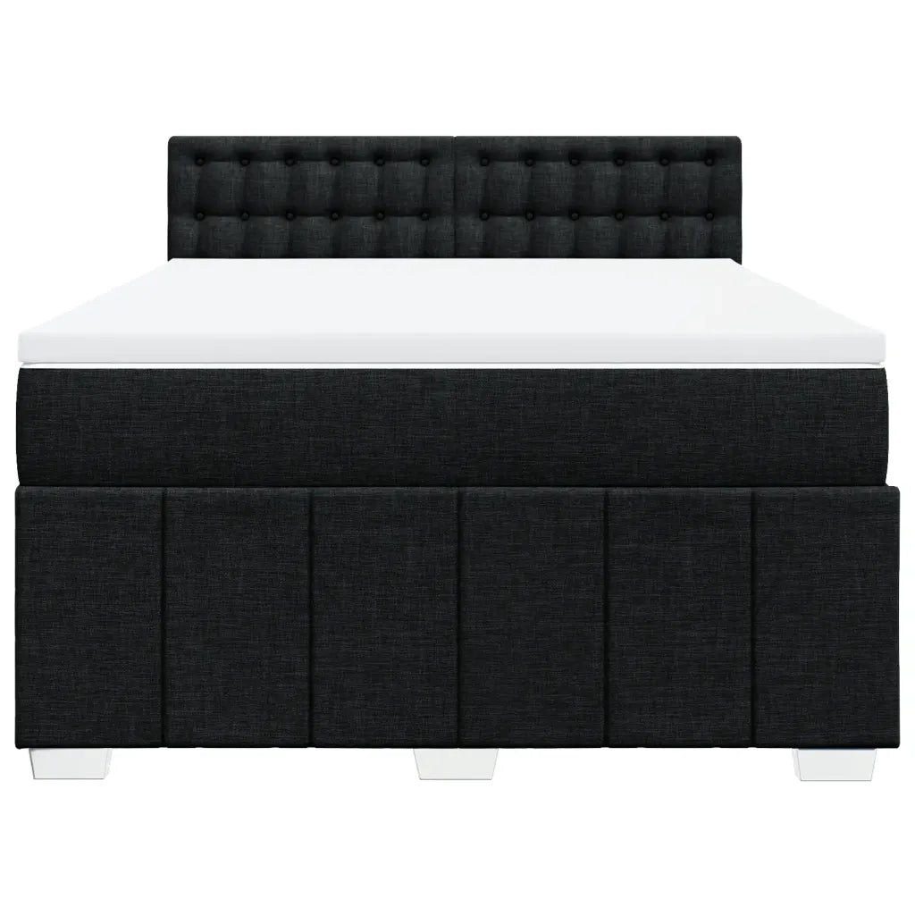 Giroletto a Molle con Materasso Nero 160x200 cm in Tessuto