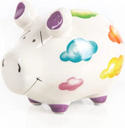 Spaarvassoio colorato con nuvole - Cassetta di risparmio ceramica per bambini - Idee regalo divertenti