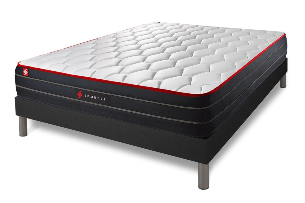 Pacchetto letto completo - Materasso 140x190cm + Rete a doghe (in kit) + 2 cuscini + Piumino - Boost