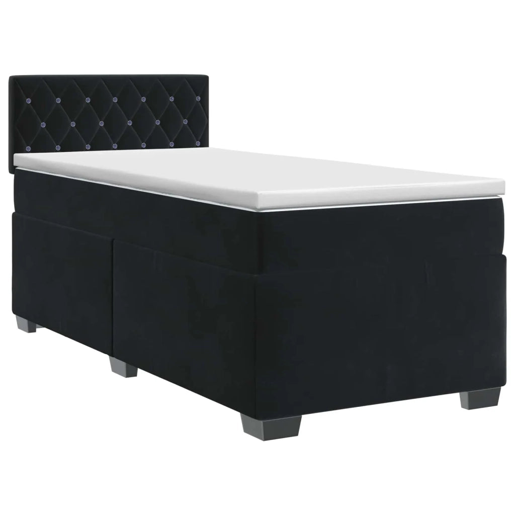 Letto box spring con materasso Nero 90 x 190 cm Velluto 3450616