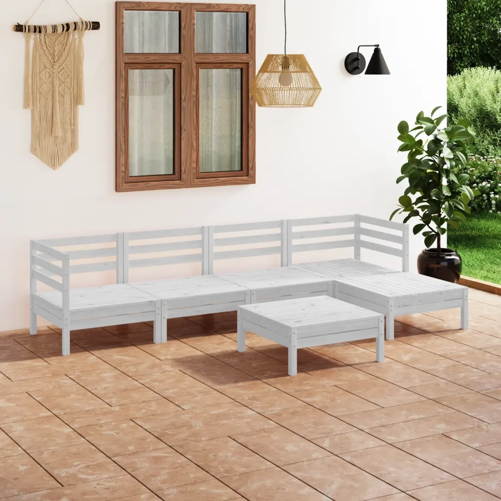 Set Divani da Giardino 6 pz in Legno Massello di Pino Bianco  cod mxl 36556