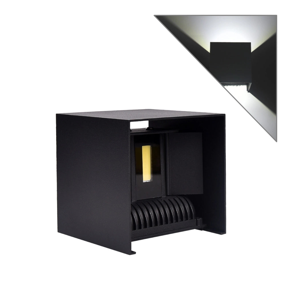 APPLIQUE MODERNO LED CUBO 20W BI-EMISSIONE UP & DOWN LUCE NATURALE - ILLUMINAZIONE DECORATIVA E FUNZIONALE PER CASE UFFICI HOTEL NEGOZI GIARDINI E TERRAZZE