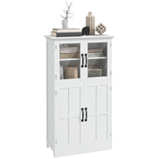 Armadio cucina con ante in vetro e ripiani ¨C zephmum ¨C bianco 80x40x180