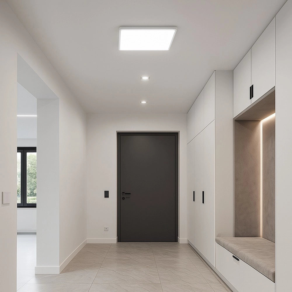 Trade Shop - Plafoniera Led Moderna Ultra Slim Quadrata 45w Ip40 Tecnologia Cct Con Switch Pq-450-3c - Bianco
