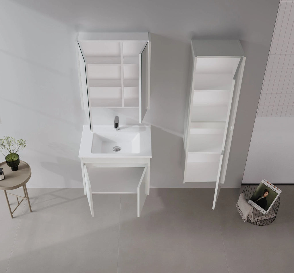 Set mobile lavabo con specchio (2 pezzi) "Desna 60" - 60 x 45 x 58 cm - Sabbia