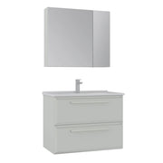 Set mobile lavabo con specchio (2 pezzi) "Nuvola 80 v2" - 80 x 50 x 62 cm - Cashmere
