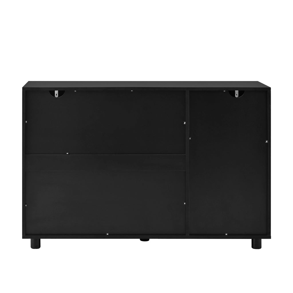 Credenza a U con Porta in Vetro ¨C MINIMAL ¨C Nero, Design Rebound