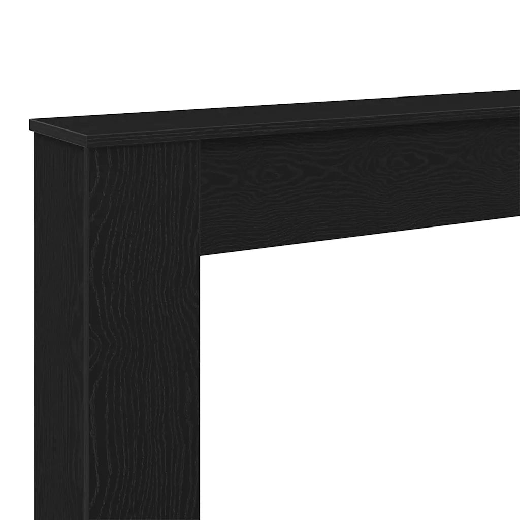 Cornice per Camino Rovere Nero 100x20x100 cm in Truciolato