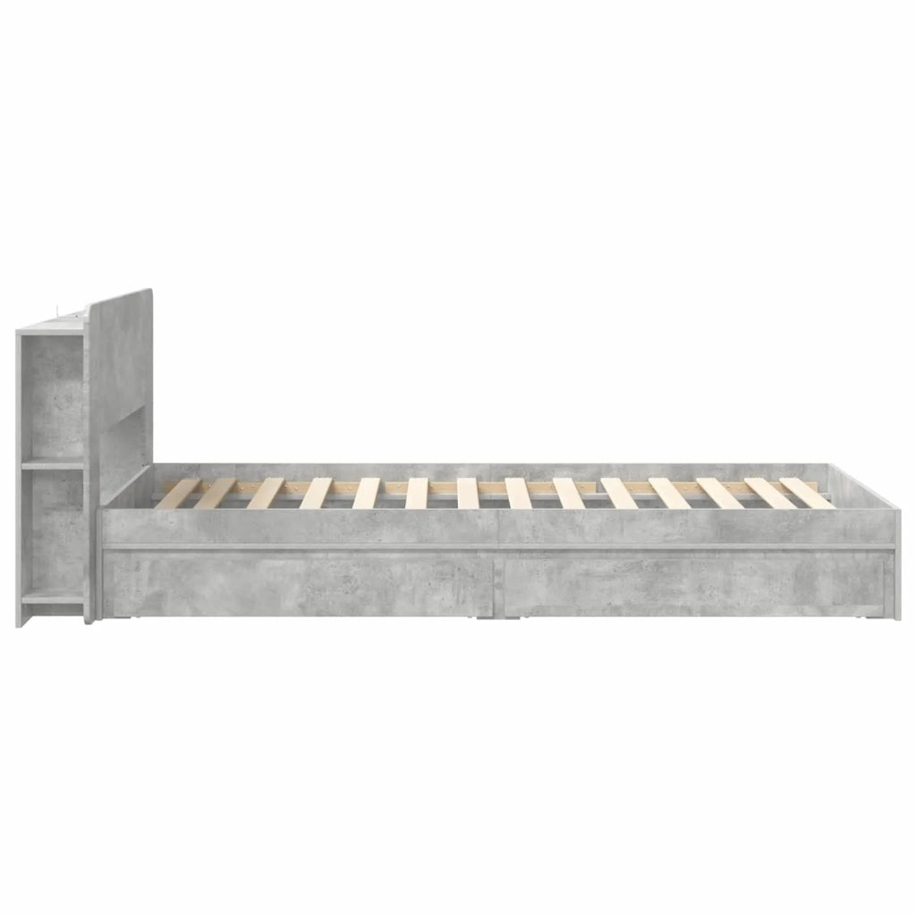 Telaio del letto con storage Grigio Cemento 90 x 190 cm