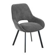 Set di 4 Sedie Krystal In Tessuto Grigio Dimensione 63x57x82cm