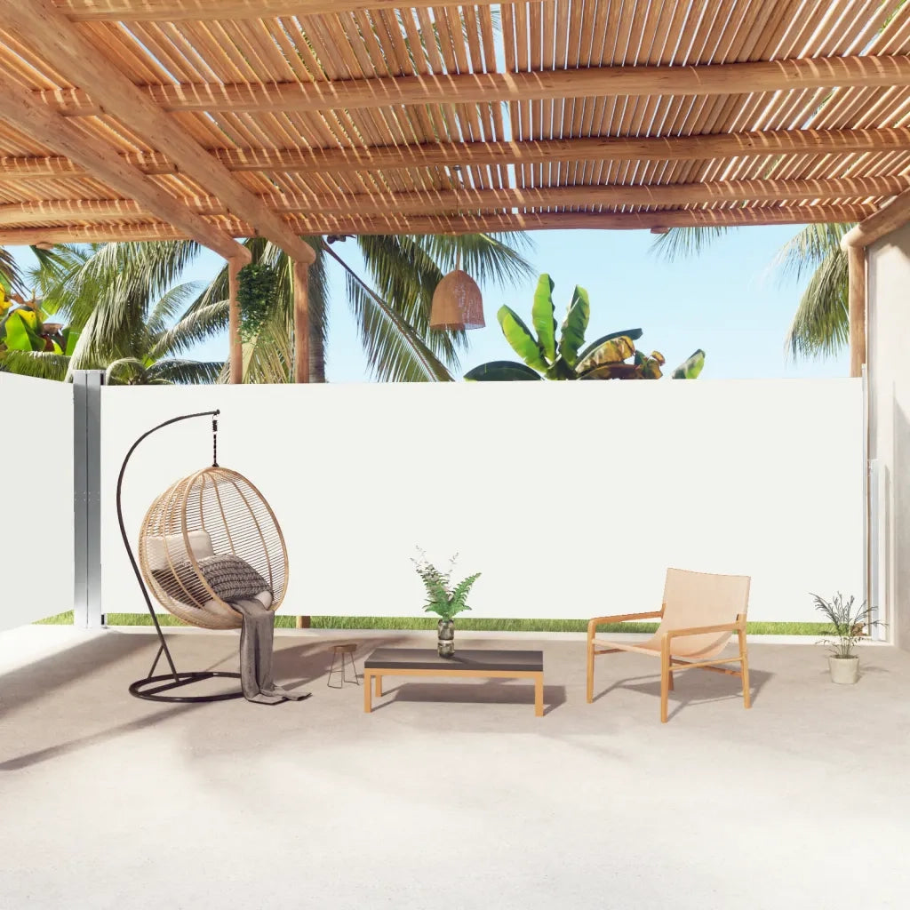 Tenda da Sole Laterale Retrattile-Tenda parasole per balcone per giardino Crema 180x1000 cm 988004