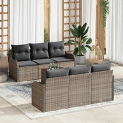 Set Divano da Giardino con cuscino 7 pcs Grigio polyrattan 3347398