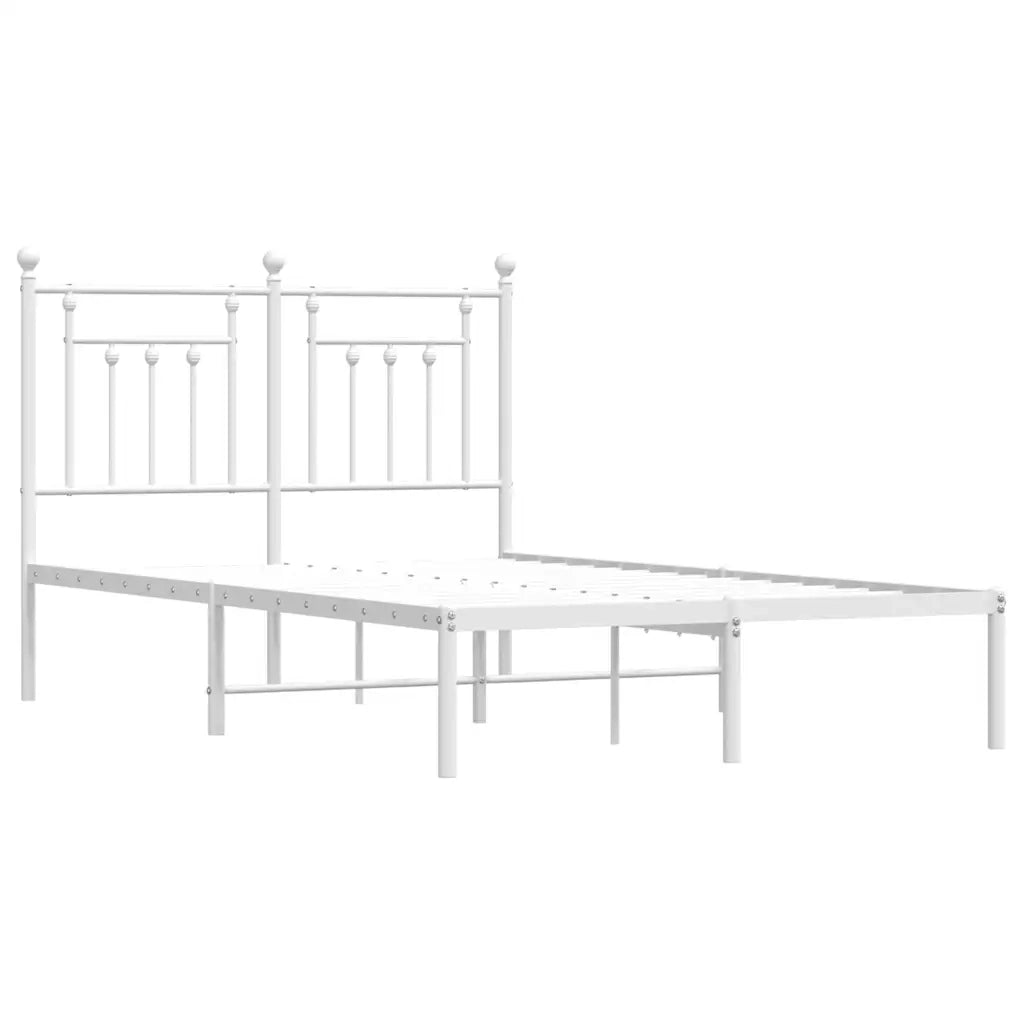 Giroletto con Testiera-Struttura Letto con testiera in Metallo Bianco 120x200 cm 793955