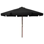 Ombrellone da esterno con palo in legno 330 cm nero 02_0008251