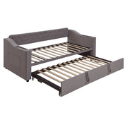 Letto estraibile singolo 90×190 cm con USB e Type-C; vano portaoggetti; rete inclusa; senza materasso; grigio scuro