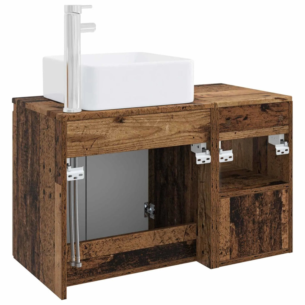Set di mobili per il bagno 2 pz Legno antico 3404072