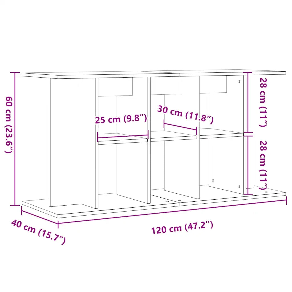 Supporto Acquario 120x40x60cm in Legno Multistrato Legno Antico