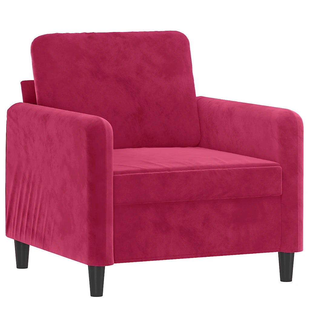 Poltrona Rosso Vino 60 cm Velluto 359426