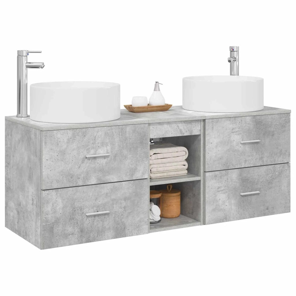 Set di mobili per il bagno 3 pz Grigio Cemento 3405950