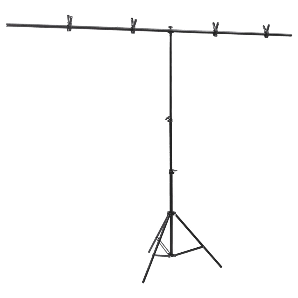 Supporto per Sfondo a T Nero 201x60x(70-200) cm cod mxl 76552