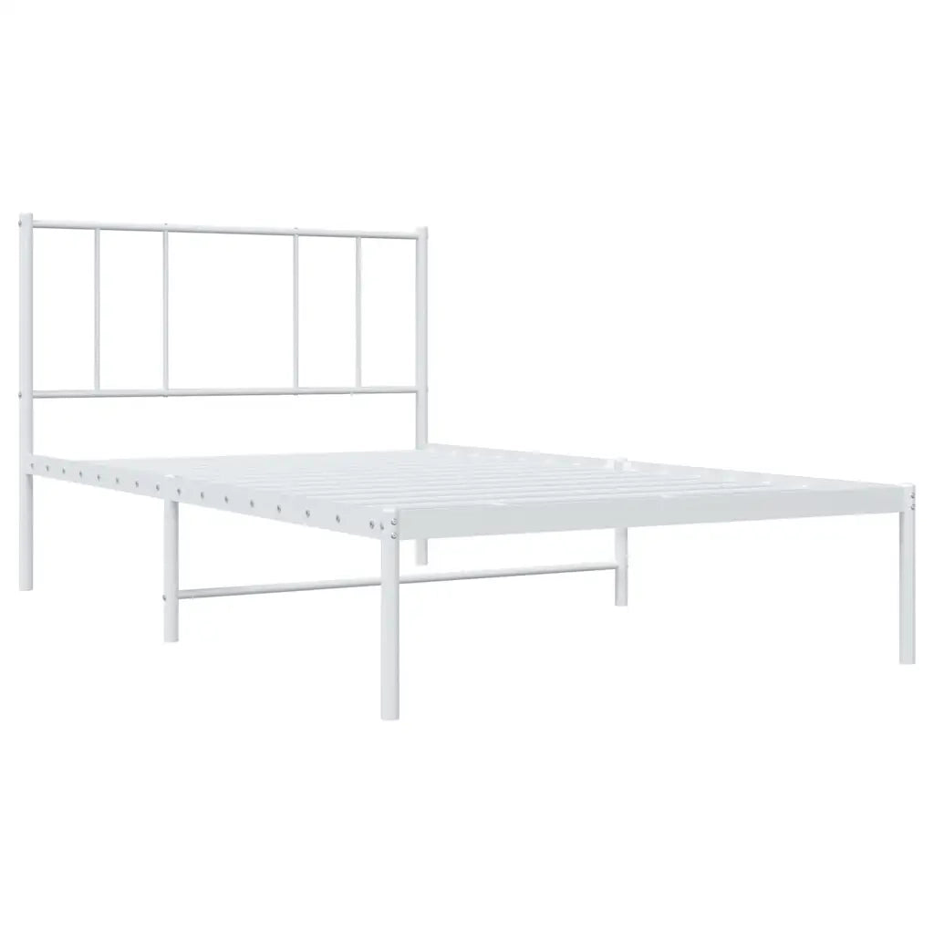 Giroletto con Testiera-Struttura Letto con testiera Metallo Bianco 90x190 cm 349407