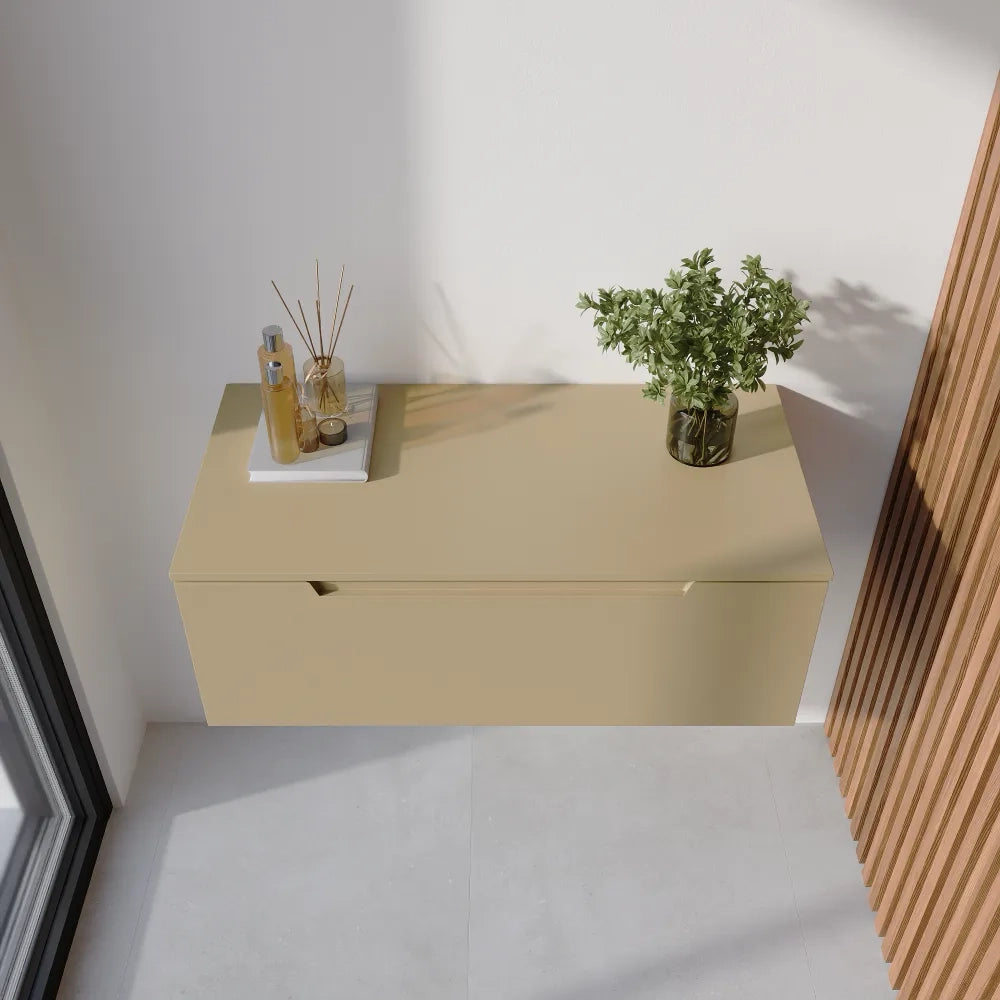 Cassettone scorrevole 100cm sabbia opaco chiusura soft-close | Bako